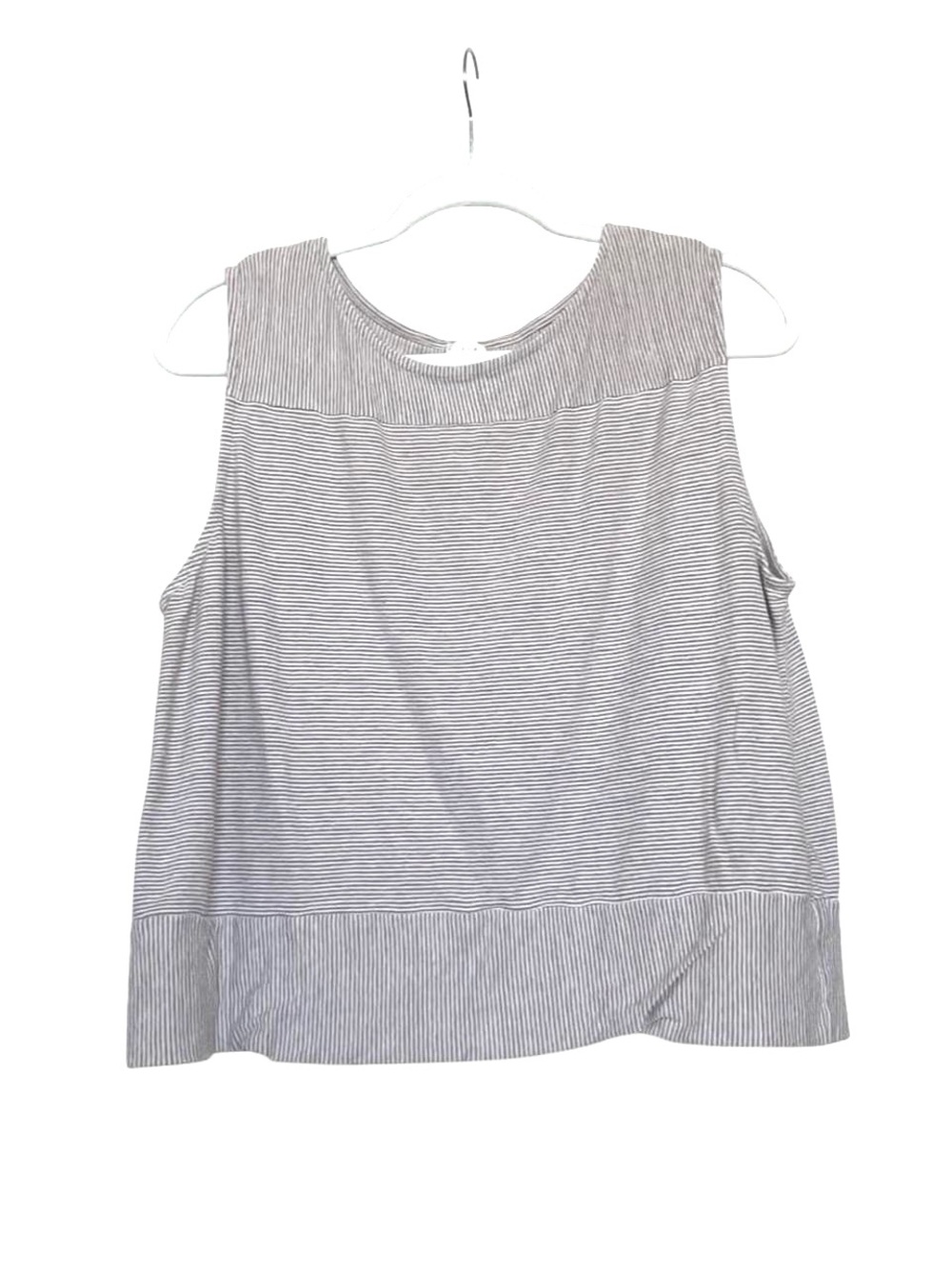 Boxy Sleeveless Striped Tank Top - Tan/White